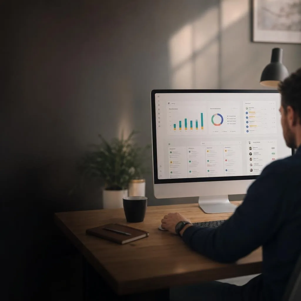 Dashboard showing connected sales tools and metrics